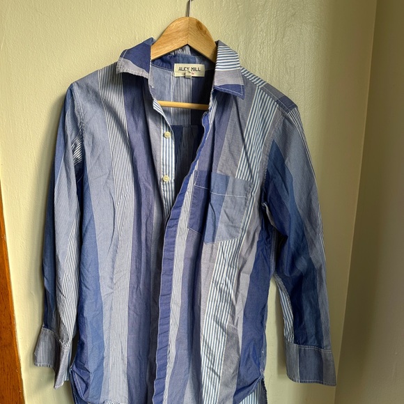 Alex mill blue stripe button up - Picture 2 of 4